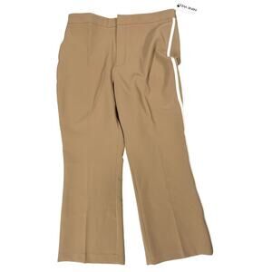 NWT Nine West Tan Stripe Madison Cropped Kick Flare Pants 14